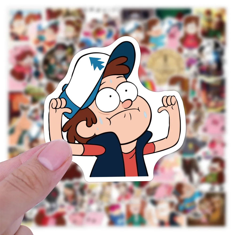 10/30/50/100 pz Kawaii Gravity Falls adesivi per cartoni animati Graffiti bagagli bottiglia d'acqua telefono decalcomania impermeabile adesivi confezioni giocattolo per bambini