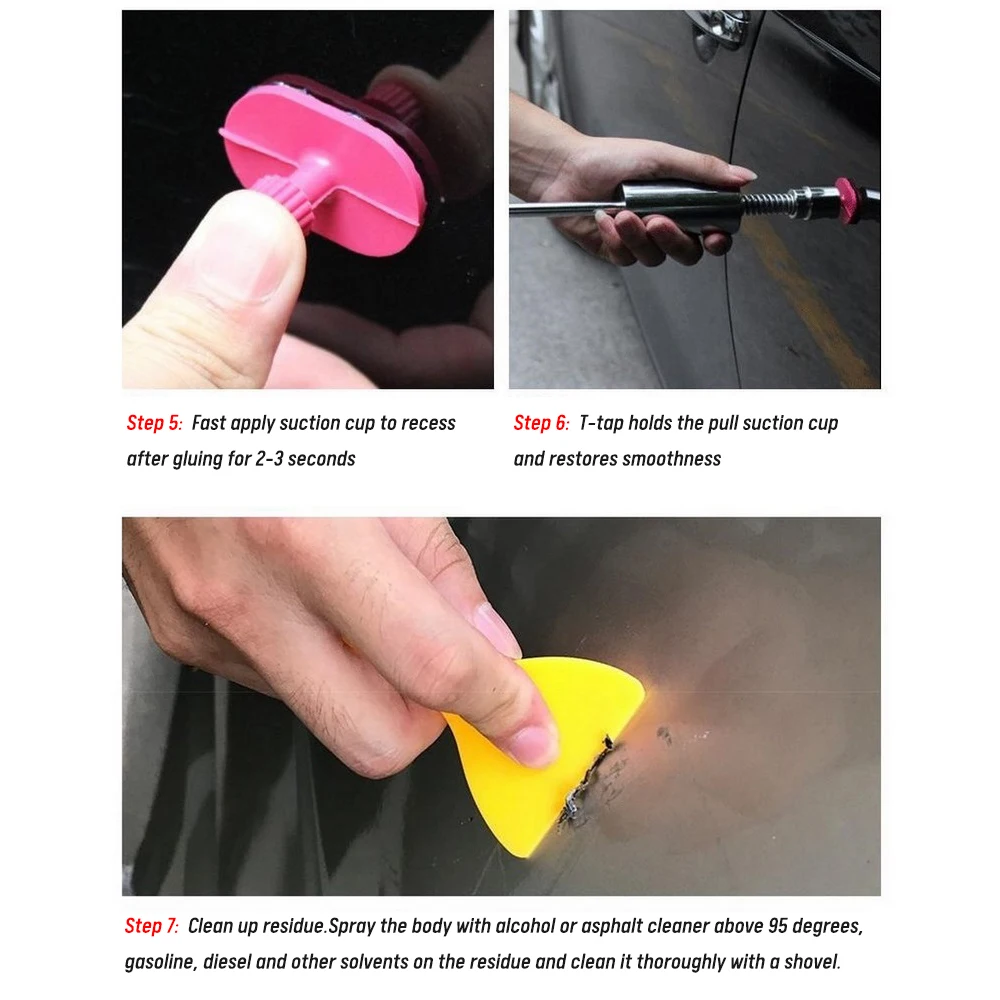 Car Paintless Dent Repair Tools Suction Cup Puller Kit Slide Hammer Reverse Hammer Tool Body Suction Cup Auto Repair Dent Pulle