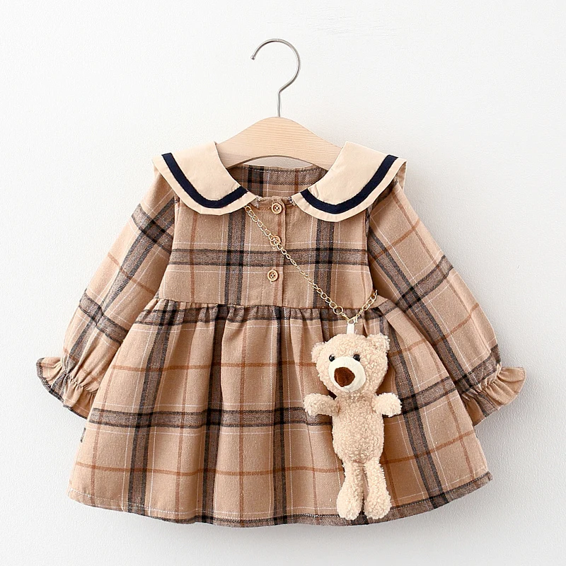 Newborn Baby girls dress spring clothes long sleeve baby coat dresses for infant baby birthday clothing toddler girl wear dress