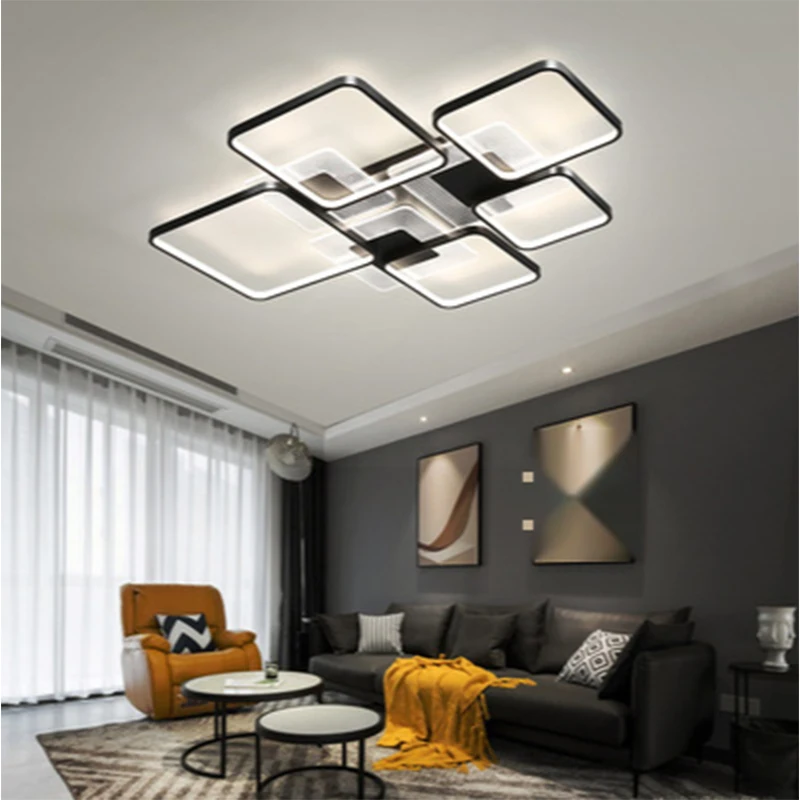 

Modern Square Living Room Bedroom Ceiling Lamps Kitchen Study Ceiling Light Balcony Office Lighting Lamp LED Trichromatic Lights