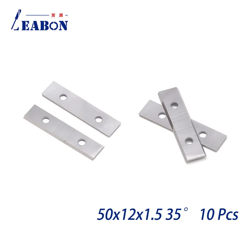 10 Pcs 50x12x1.5mm 35 Degrees Leabon Abandon Indexable Blade for Spiral Spindle Planer Cutter Woodworking Tool