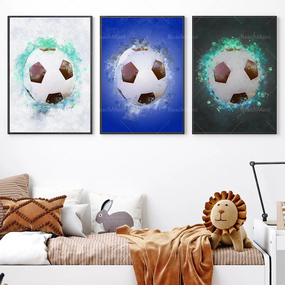 Kids soccer, neon soccer print, sports soccer theme decoration birthday party background kids boy soccer poster decoration gift