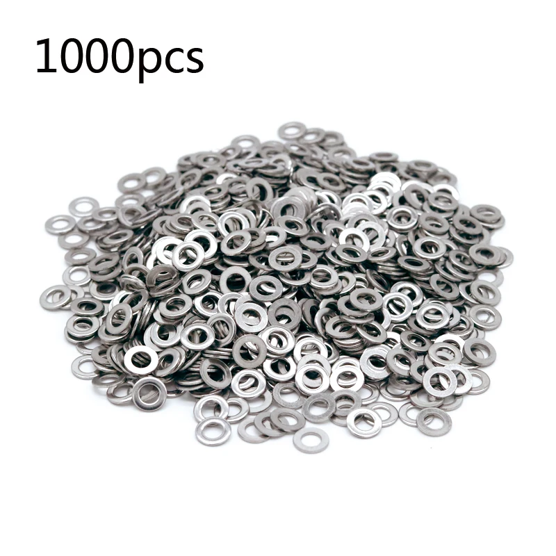 1000/500/250pcs M1.6 M2 M2.5 M3 M4 M5 M6 M8 M10 M12-M30 304 Stainless Steel Flat Plain Washers Metal Washer For Bolts