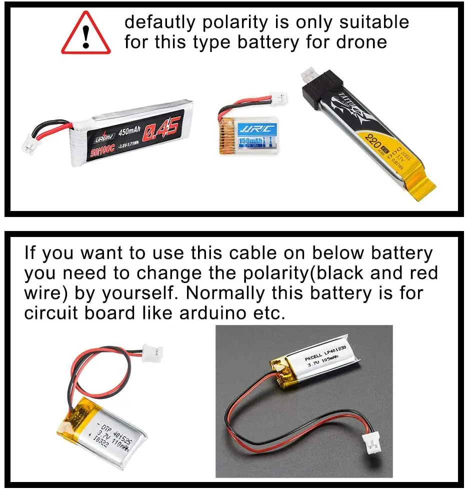 10Pairs Upgraded  JST-PH 2.0 Male and Female Connector Cable for Battery JJRC H36 H67 Blade Inductrix E010 E013