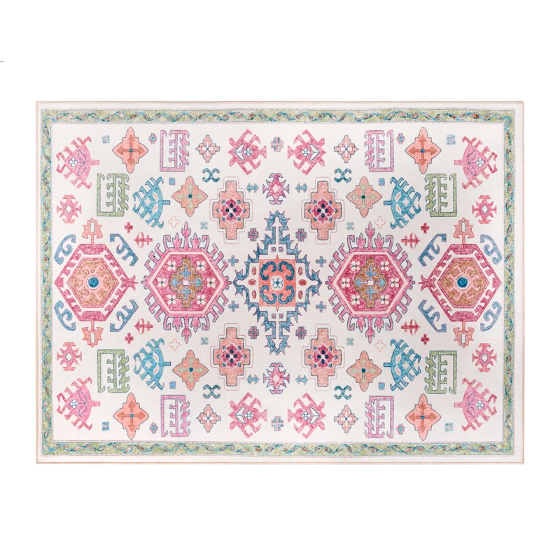 

Colorful Floral Morocco Bedroom Rug Carpet For Living Room Bohemia Turkish Balcony Floor Mat Ethnic Style American Soft Rug