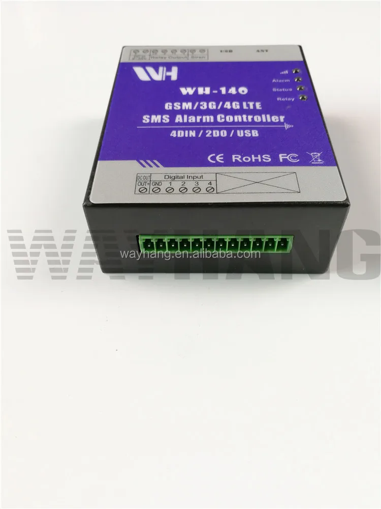 WH-140 4G/3G/GSM SMS Controller 4DIN 2DOUT,  alarm, GSM  Alarm unit