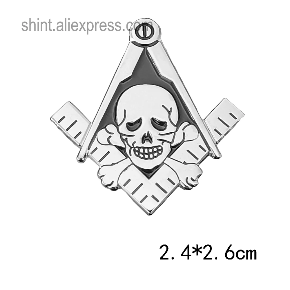 Masonic  Lapel Pins Badge Mason Freemason  Knights Ancient unique skull  Commemorative Freemasonry  exquisite accessories Retro