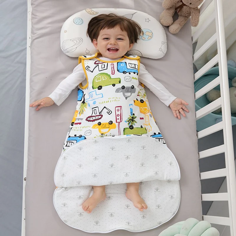 Happyflute Newborn Zipper Sleepsack Wrap Baby Short Sleeve Cotton Sleeping Bag Blanket Bedding