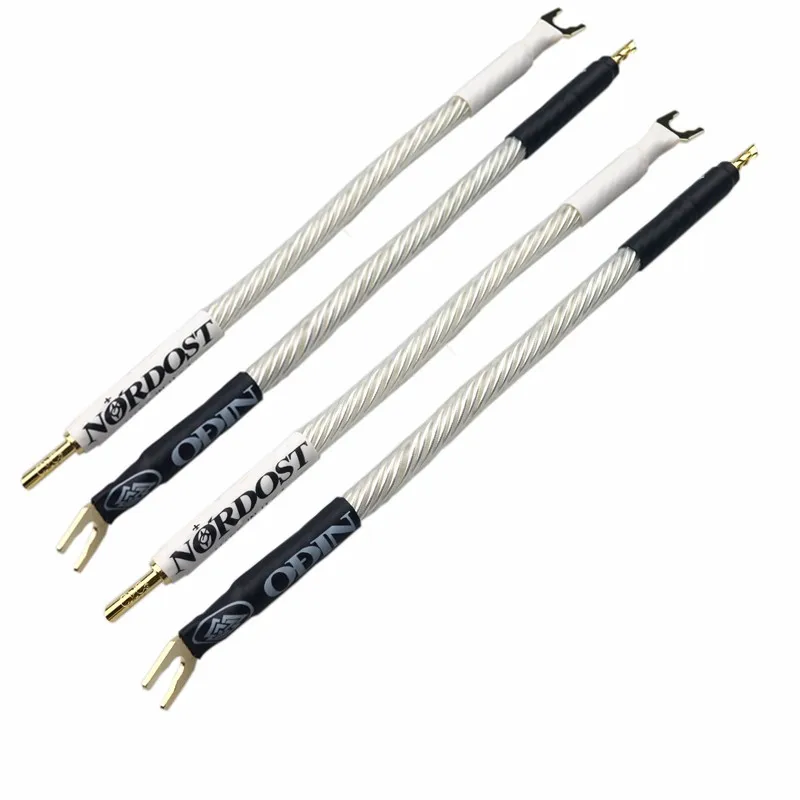 4 Uds. Cables de puente plateados Nordost Odin de alta fidelidad de alta gama para entusiastas de Audio y puente de altavoz Hi-Fi