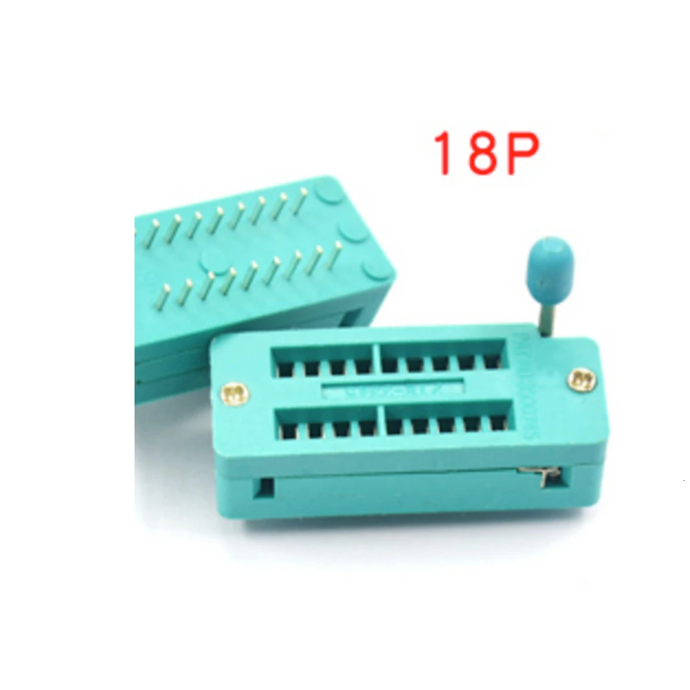 10pcs IC Lock Seat Zif Socket Test Universal Pin 14P/16P/18P/20P/24/28/40P Green Test Solder Connector