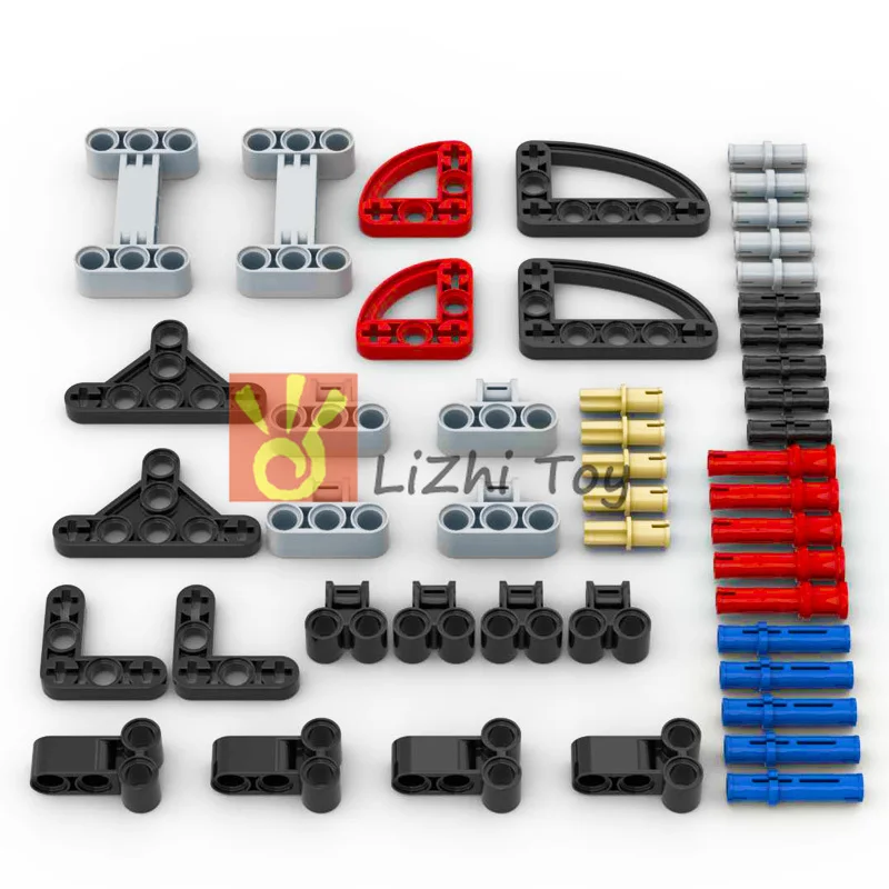 High-Tech Onderdelen Gear Cross Assen Pin Set Moc Vrienden Bricks Bouwstenen Accessoire Mechanische Diy Auto Bulk Compatibel speelgoed