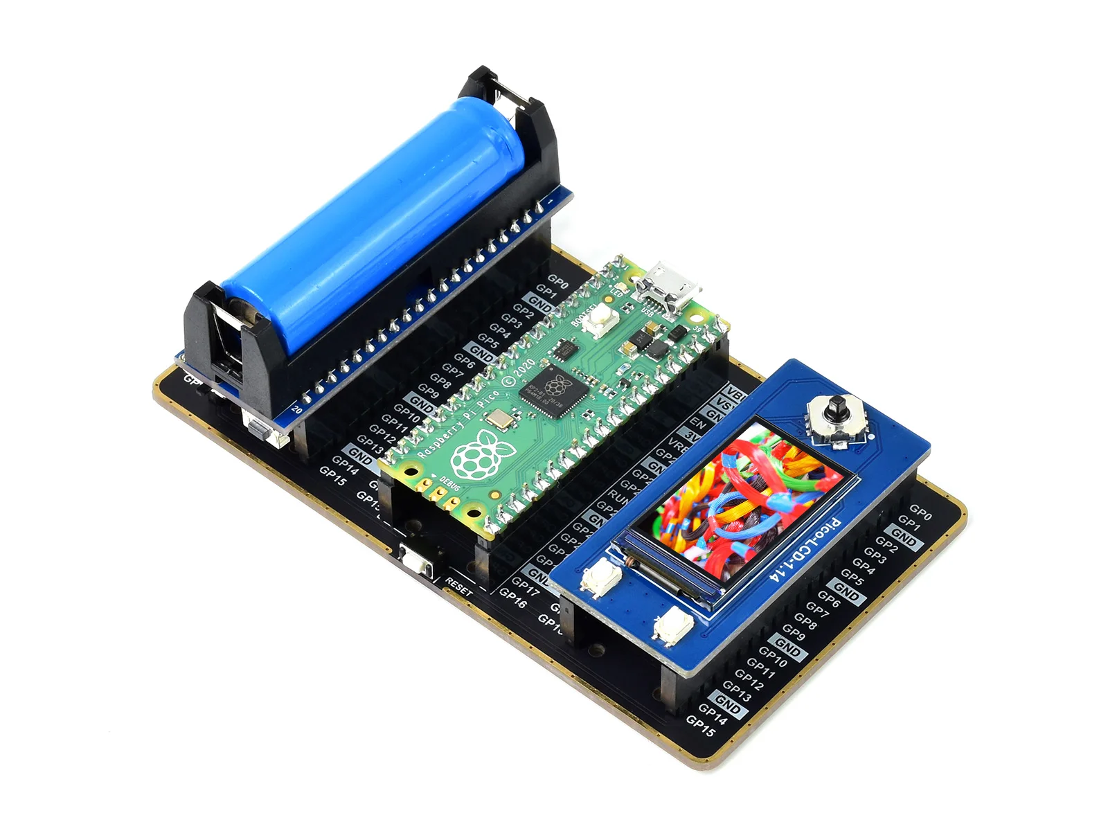 Waveshare-موسع GPIO مزدوج لـ Raspberry Pi Pico ، مجموعتين من رؤوس الذكور لتوصيل المزيد من وحدات التوسيع