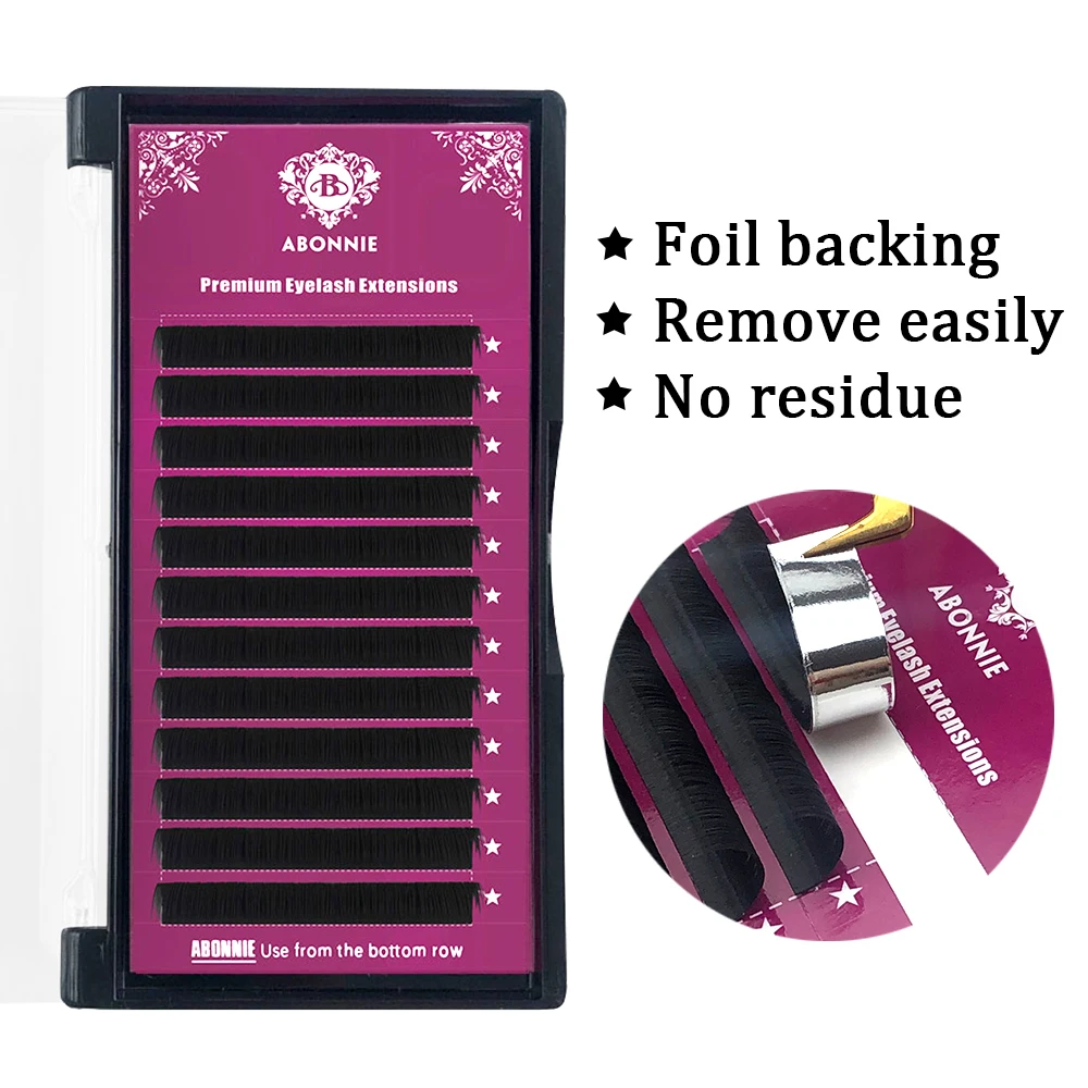 Abonnie Individual Mink Eyelash Premium Volume Lashes 0.03-0.25mm Lashes C/D Curl Matte Black Cilios False eyelash