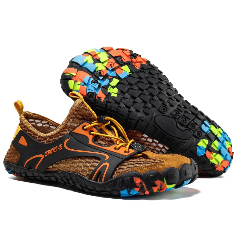 2023 Summer Men Women Beach Shoes Outdoor Black Mesh Sneakers Rubber Water Sport Footwear Spring Gym Shoes Running Breathable