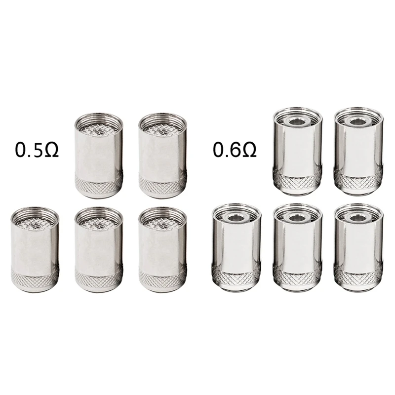 2024 New 5Pcs/Set Replacement Coil Heads For CUBIS / eGO AIO BF SS316 0.5/0.6 Ohm