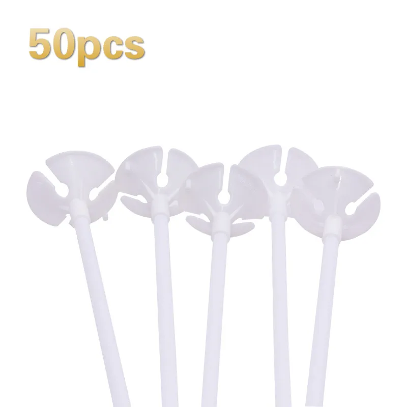50 set di aste per palloncini in plastica + supporto da 32cm per compleanno, natale, matrimonio e altri accessori per la decorazione di palloncini per feste