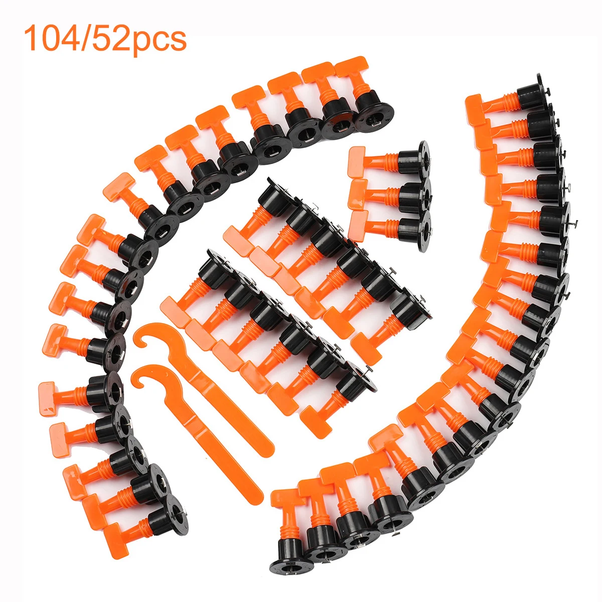 

104/52pcs Reusable Tile Leveling System Adjustable Locator Plier Level Wedges Anti-Lippage Tile Leveling Alignment Wedges Spacer