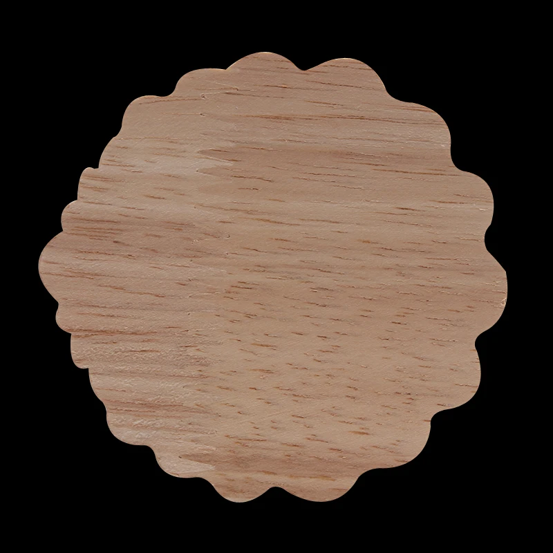 Unpainted Modern Antique Carved Wood Applique Wood Decal Onlay Wood Craft Wood Mouldings Long Oval Large Rubber Wood  Furniture