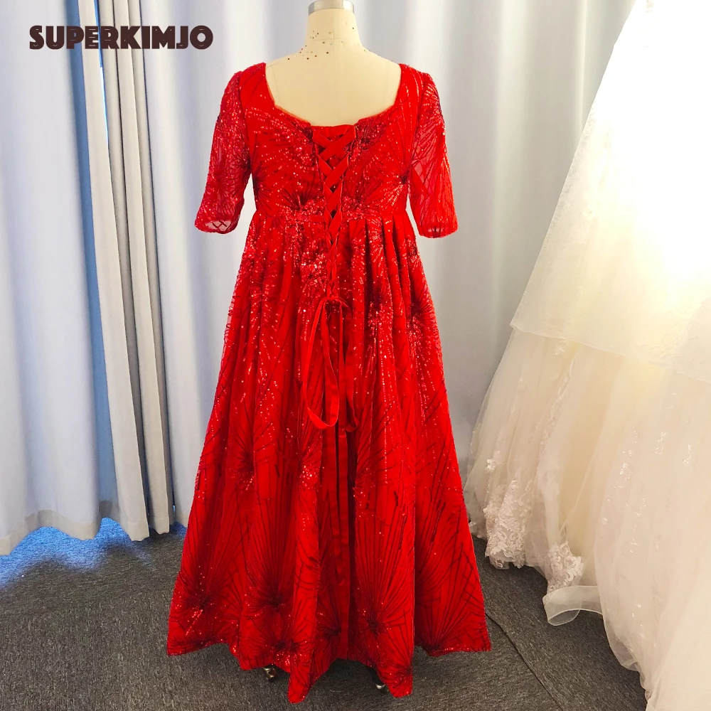 Sparky-vestidos de fiesta con lentejuelas Rojas, ropa de noche, imagen real, 2020