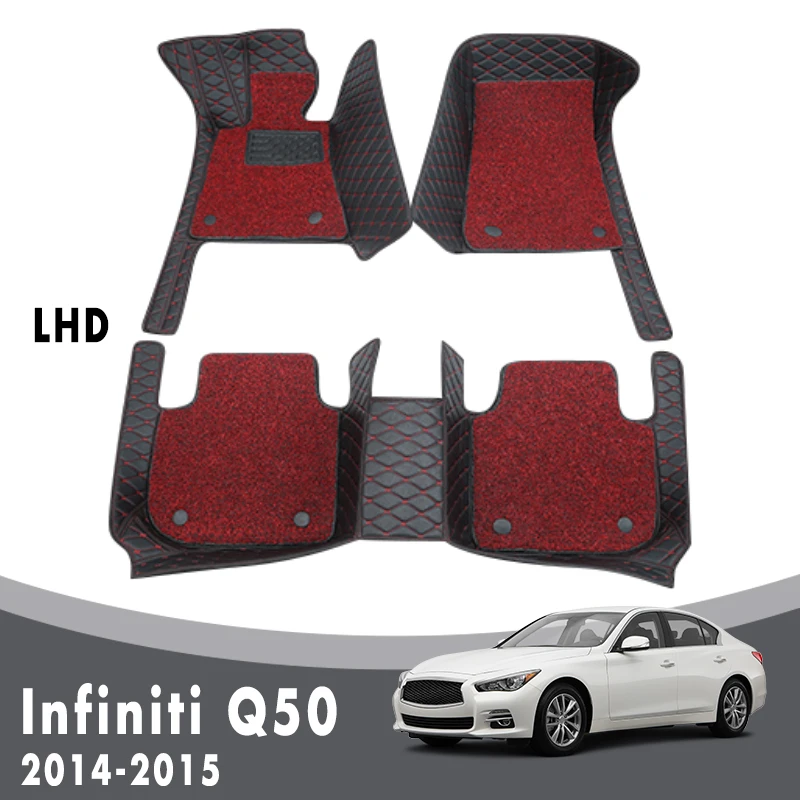 

Car Floor Mats For Infiniti Q50 2014 2015 Carpets Luxury Double Layer Wire Loop Auto Interior Accessories Automobiles Custom