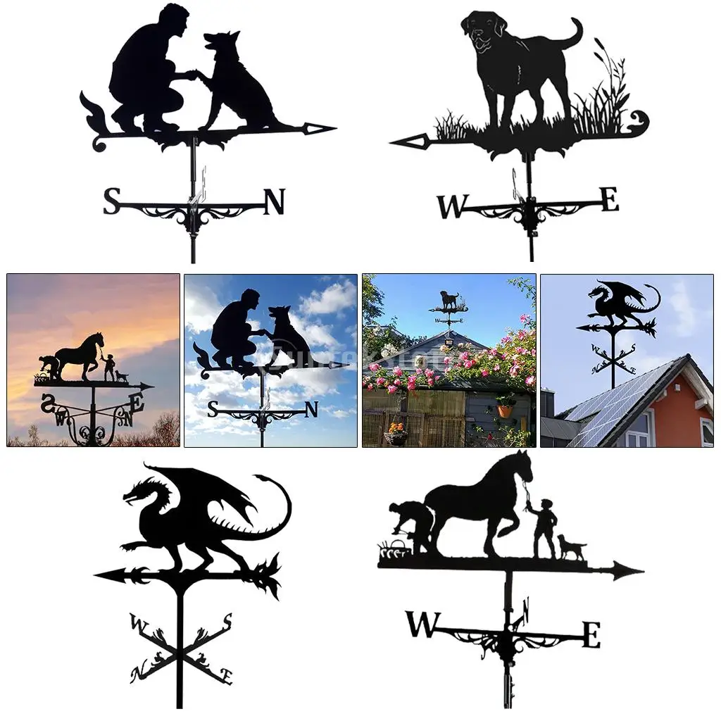 Weathervane pogoda łopatki dachy Retro ogród stawka pogoda Vane narzędzia pomiarowe zewnętrzna dekoracja na dach architektura wystrój rzemioślniczy