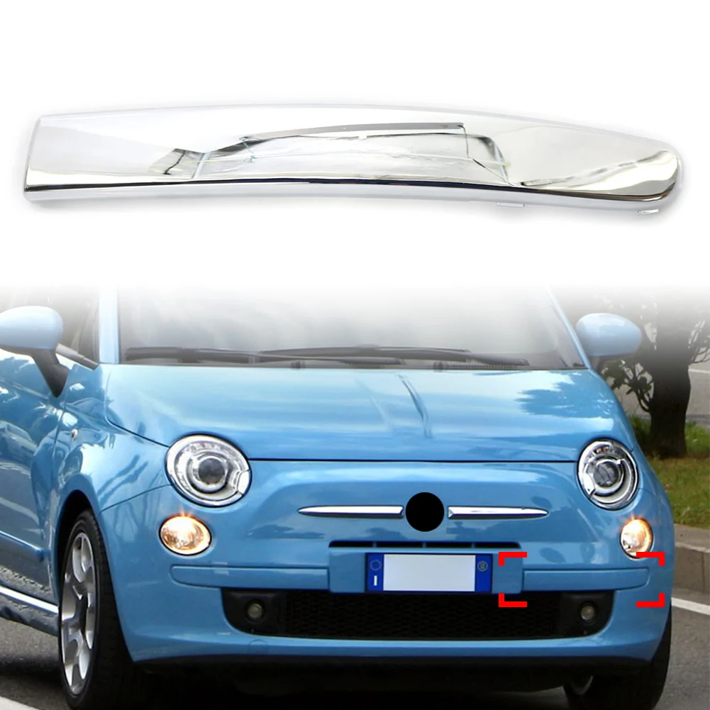 Car Front Left Side Bumper Moulding Decorative Trim For FIAT 500 2007 2008 2009 2010 2011 2012 2013 2014 2015 ABS Plastic