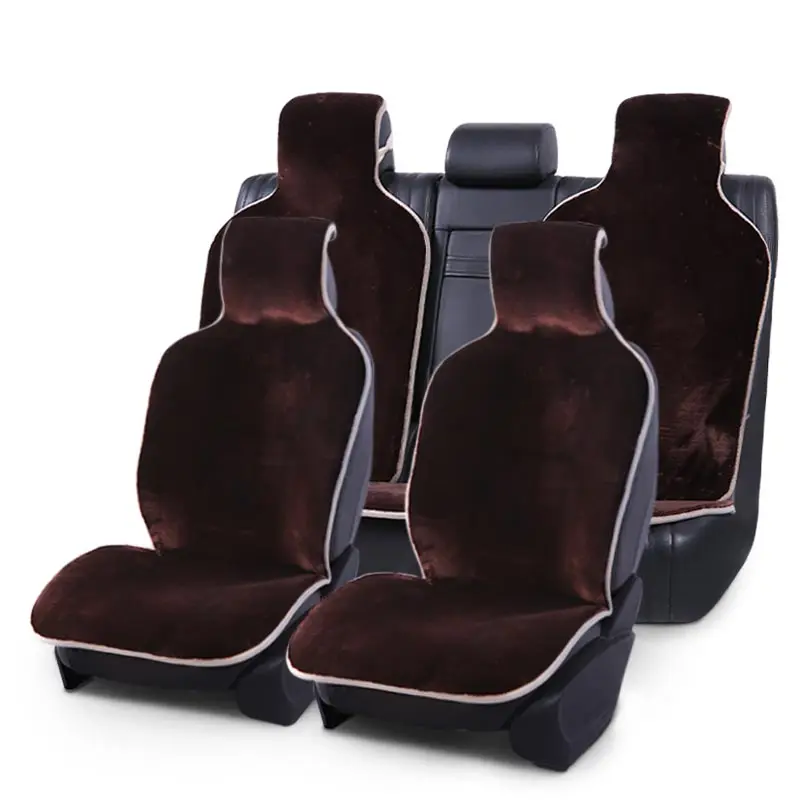 AUTOROWN 1Set Faux Fur Car Seat Covers Universal Size For All Types Seats Artificial Fur Car Seat Cushion Interior Accessories