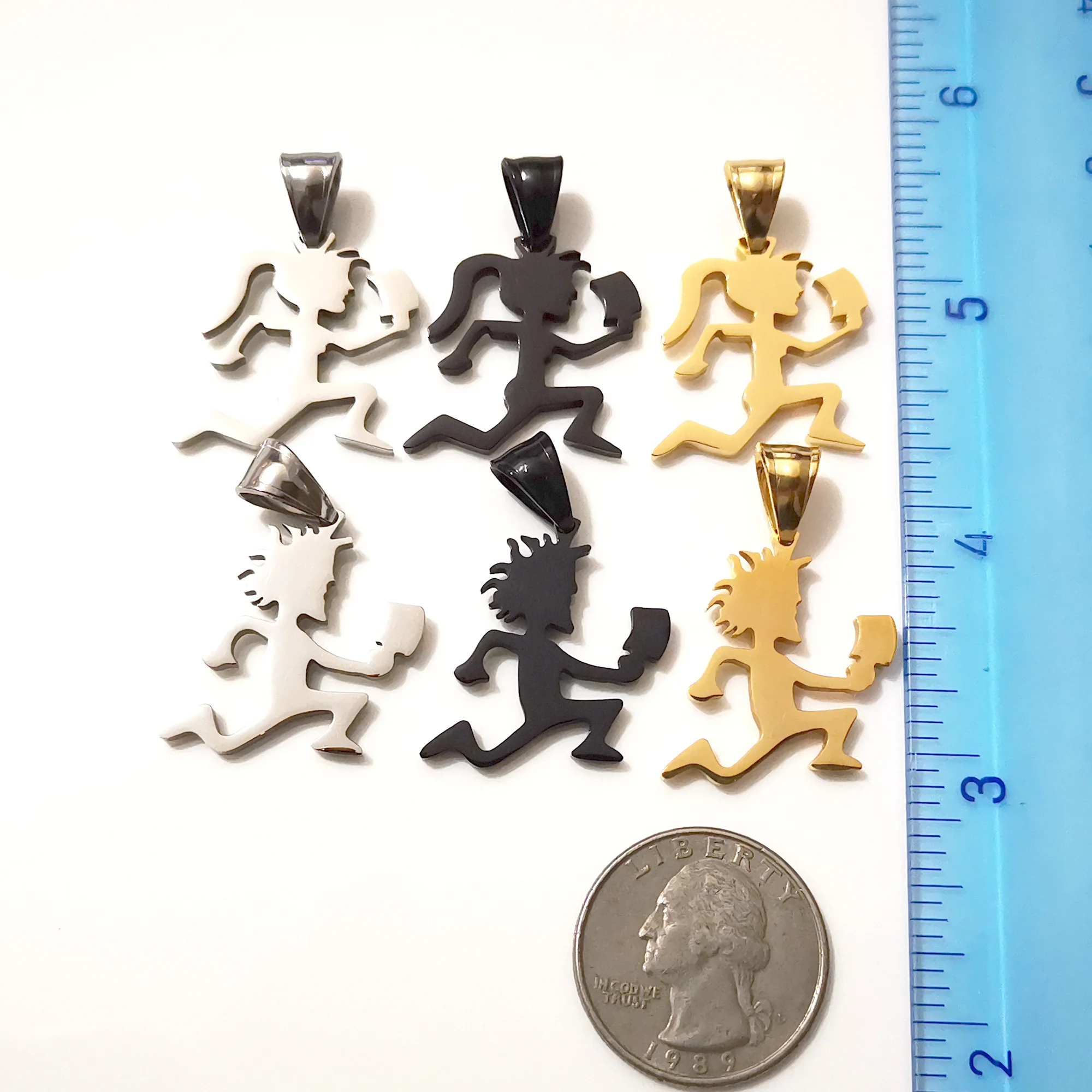 In Bulk 6pcs/lot (each one ) Small 1 inches Juggalo Hatchet man women Pendant Charms Stainless Steel ICP Hip-Hop  Jewelry