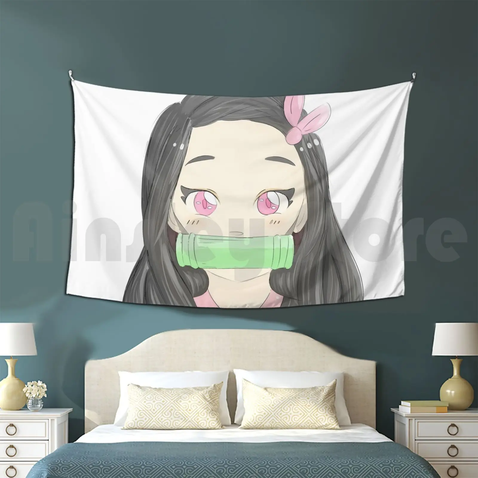 Tapestry Nezuko 2896 Nezuko Demon Kimetsu No Yaiba Anime Manga Muzzle