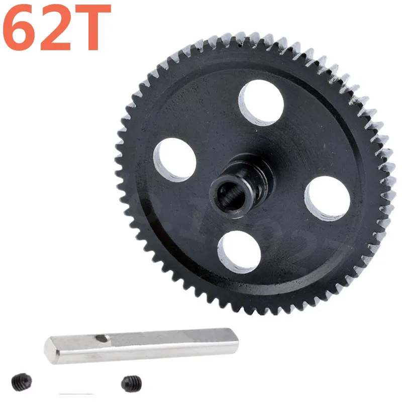 RC Cars 0015 Black Metal Spur Diff Main Gears Center Reduction Gear 62T Fit WLtoys 1/12 12428 12423 Crawler Short Course Truck