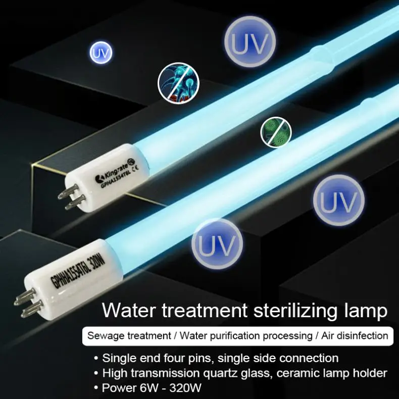 Lampe UV T5 17W, filtre Ultraviolet avec 4 aiguilles à extrémité unique, équipement de stérilisation de l\'air