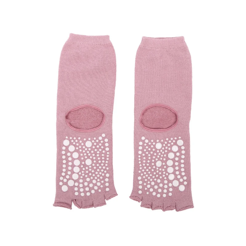 5 Finger Toe Backless Summer Women Sport Socks Solid Color Non Slip Silicone Ankle Socks for Yoga and Pilates Hot Sale