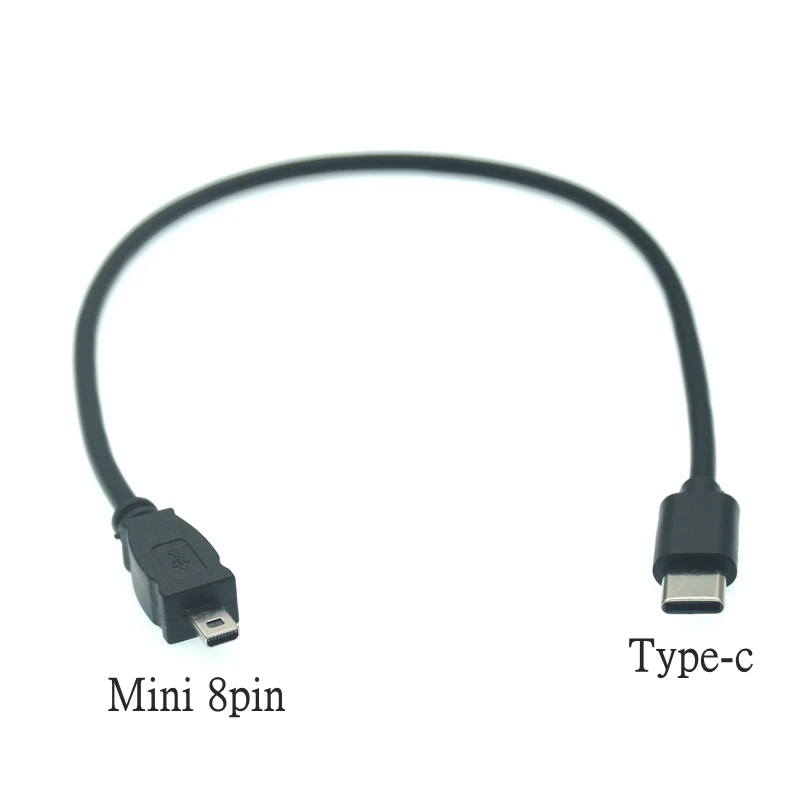 USB Type C Micro Usb Male to Mini 8Pin USB 2.0 Camera Converter OTG Cable Cord 30CM for Nikon Panasonic USB-C to Mini USB 8 Pin