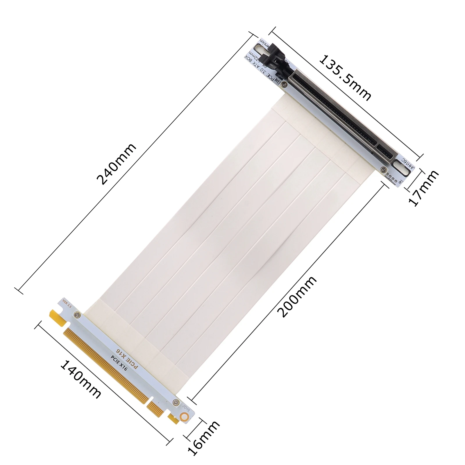 3.0 X16 PCIe Riser Cable 90 Degree GUP Extender for Graphics Card Vertical Mount PCI Express Riser Cable Updated