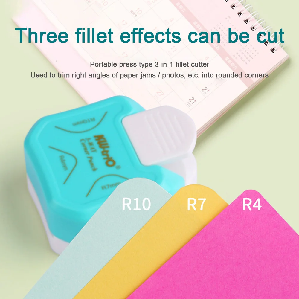3 In 1 Corner Rounder Paper Punch R4 R7 R10 punzonatrice In plastica fai da te Circle Pattern Card Paper Photo Hole Punch Cutter Tool