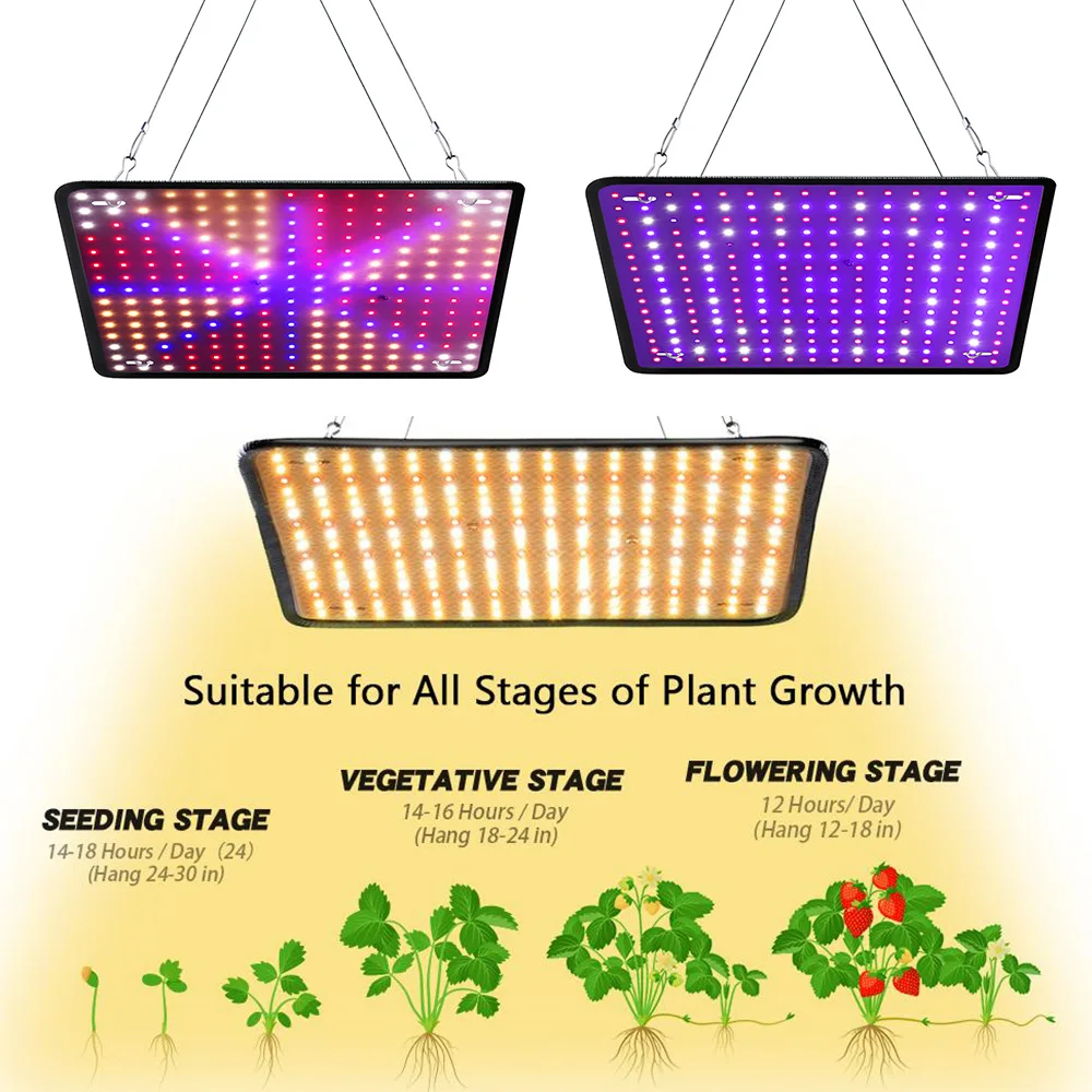 2000W LED 성장 조명 식물 성장 램프, 전체 스펙트럼 자연 햇빛 패널 실내 식물 꽃 채소 성장을 위한 피토 램프