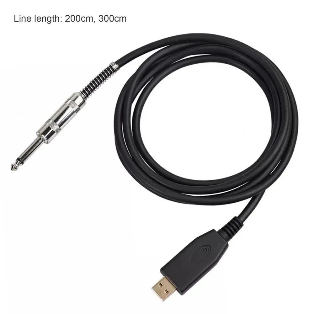 Audio AUX Cable Anti-interference High Fidelity Driver-free USB to 6.35mm Male to Male Guitar Audio Cable for Laptops