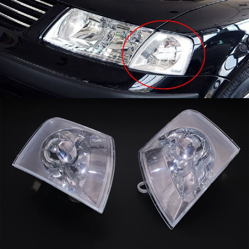 1Pc lewy/prawy przedni narożnik kąt światła włączony kierunkowskaz pokrywa lampy 3BD 953 041 3BD 953 042 pasuje do VW Passat B5 2000-2005