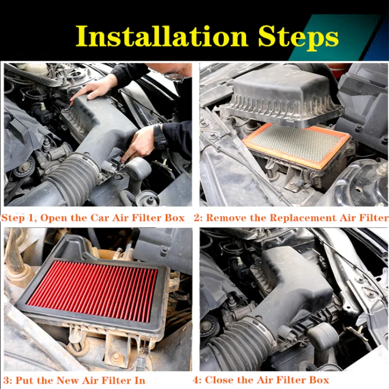 High Flow Air Filter for BMW F20 114/116/118/125 F21 F30 F31 F32 F33 F35 F36 OEM 13718507320 Can Be Cleaned Replacement