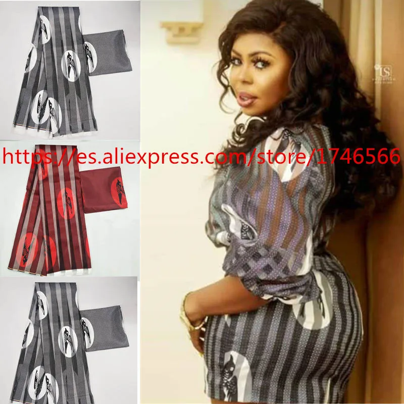 الساتان الأورجانزا النسيج لينة الحرير النسيج الأفريقي المواد أنقرة يطبع عالية الجودة للنساء فستان 3 + 3 ياردة! L112286 #1