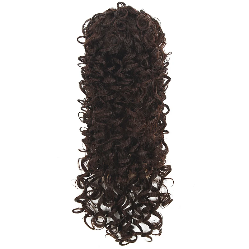 L-email wig Synthetic Hair Brown Long Curly Cosplay Wigs Curly Brown Cosplay Wig Heat Resistant Halloween Daily Wig