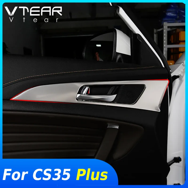 Vtear interior Car decoration inner handle Mouldings cover For Changan CS35 Plus door bowl Trim styling frame accessories parts