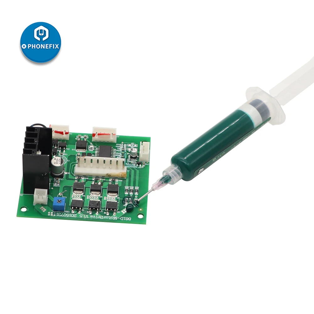 Huile de soudage à l\'encre pour téléphone, protection UV verte, anti-arc corrosif, soudage de cartes mères et PCB