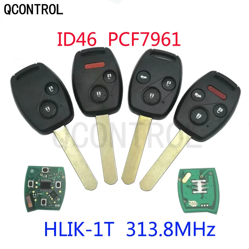 

QCONTROL Car Remote Key 313.8MHz Suit for Honda HLIK-1T Accord Element Pilot CR-V HR-V Fit City Jazz Odyssey Fleed