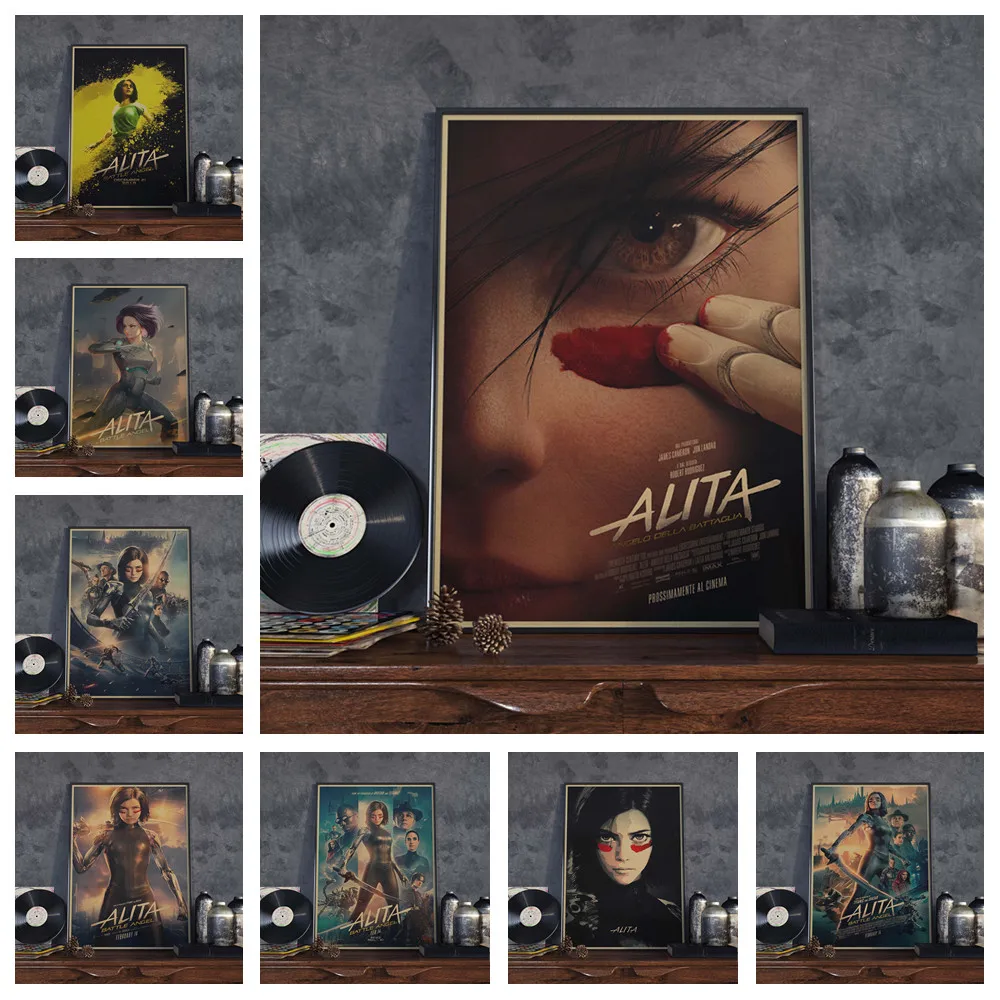 SciFi Adventure Movie Retro Style Alita Battle Angel Vintage Wall Art Canvas Painting Anime Poster Print Picture Room Home Decor