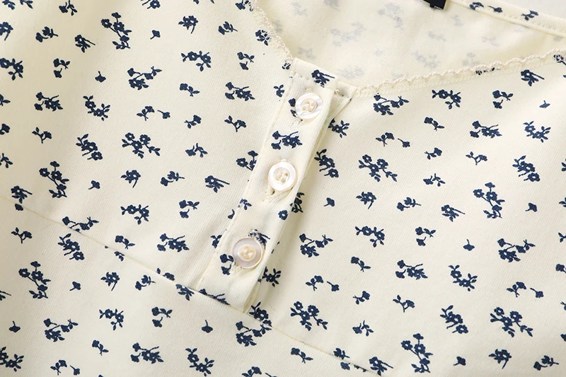 PUWD Slim Girls Sweet Floral Print Camis 2022 Summer Fashion Ladies Vintage Cute Top Chic Women Party elegante Top