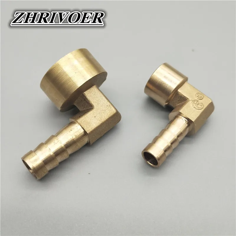 สายทองเหลืองข้อศอก8มม.10มม.12มม.16มม.1/4 1/8 3/8 1/2 "BSP หญิงด้าย Barbed Coupling Connector Joint Adapter