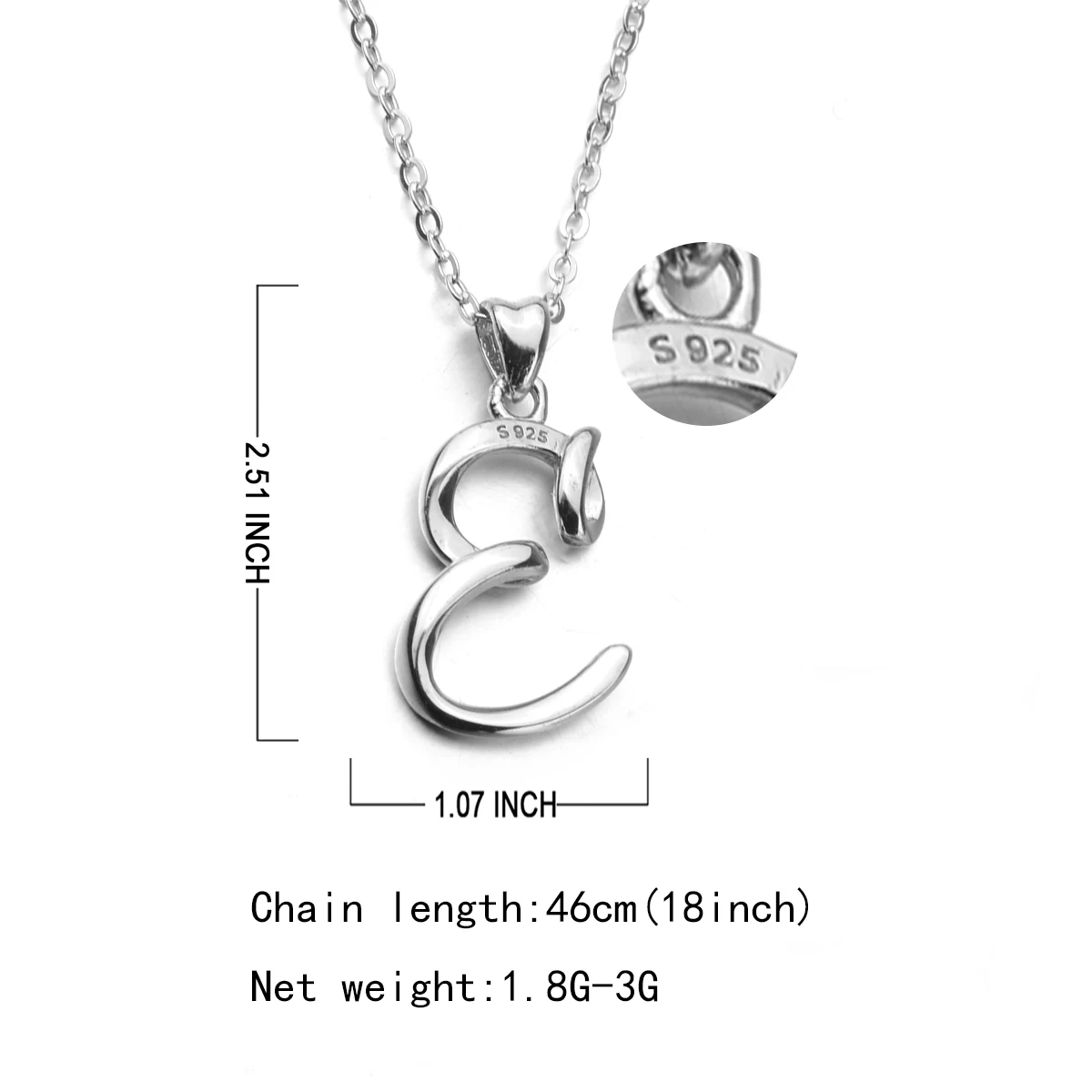 Angel caller 925 Sterling Silver A B C letters Necklaces Jewelry 26 Letter Pendant Women Charm Jewelry For girlfriend gift D109