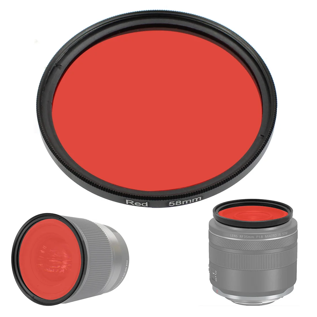 1x filtre de couleur 52mm pour caméra d'action Gopro Hero 8 58mm objectif universel en résine DSLR rouge Orange jaune bleu pour Canon Nikon Sony