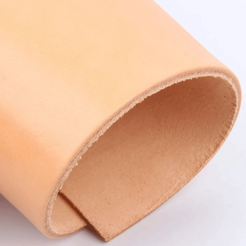 3mm Thick Genuine Leather Fabric Vintage Cowhide Vegetable Tanned Leather Crafts Real Cow Hide Tan Full Grain Pieces Strip